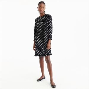 J. Crew Silk Long-Sleeve Dress in Star Print